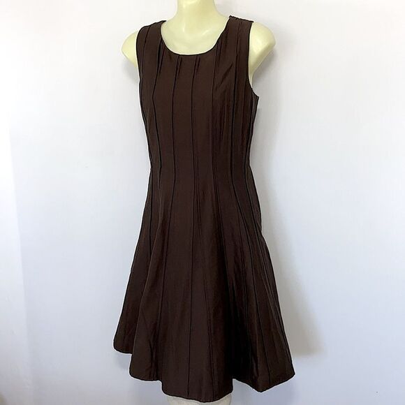 Calvin Klein Dress Copper Cocktail Knee Length Excellent Sz 4 - Picture 5 of 8